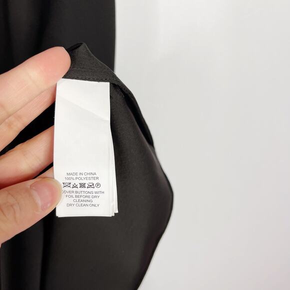 Kate Spade Small S Black Ruffled Crepe Cold Shoulder Dress LBD Cocktail Shift - Picture 9 of 12